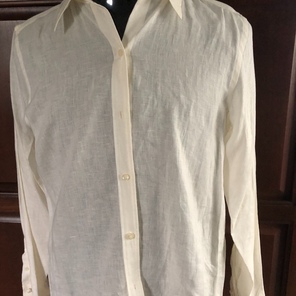 Cream Linen Blouse